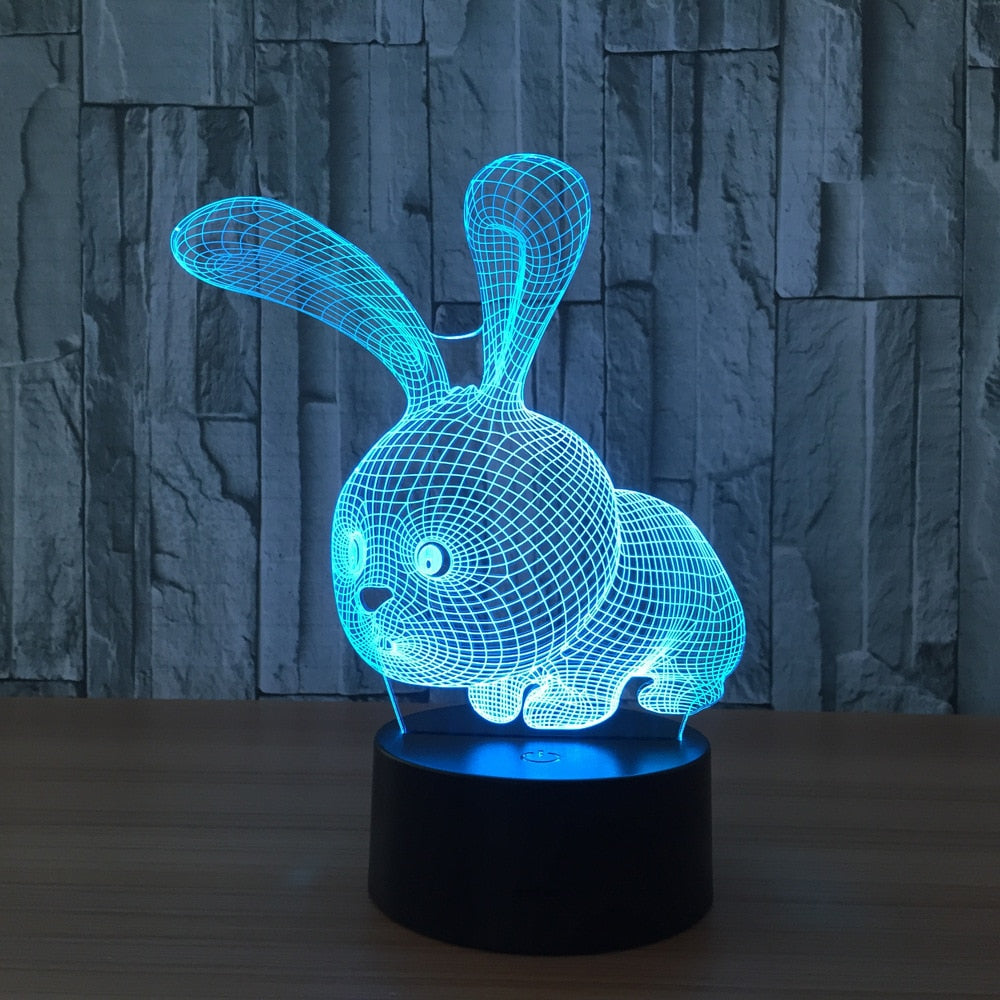 Lovely 3D Rabbit Shape Lamp