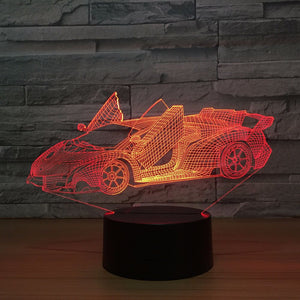 Fast Speed Sports Car 3D Night Light